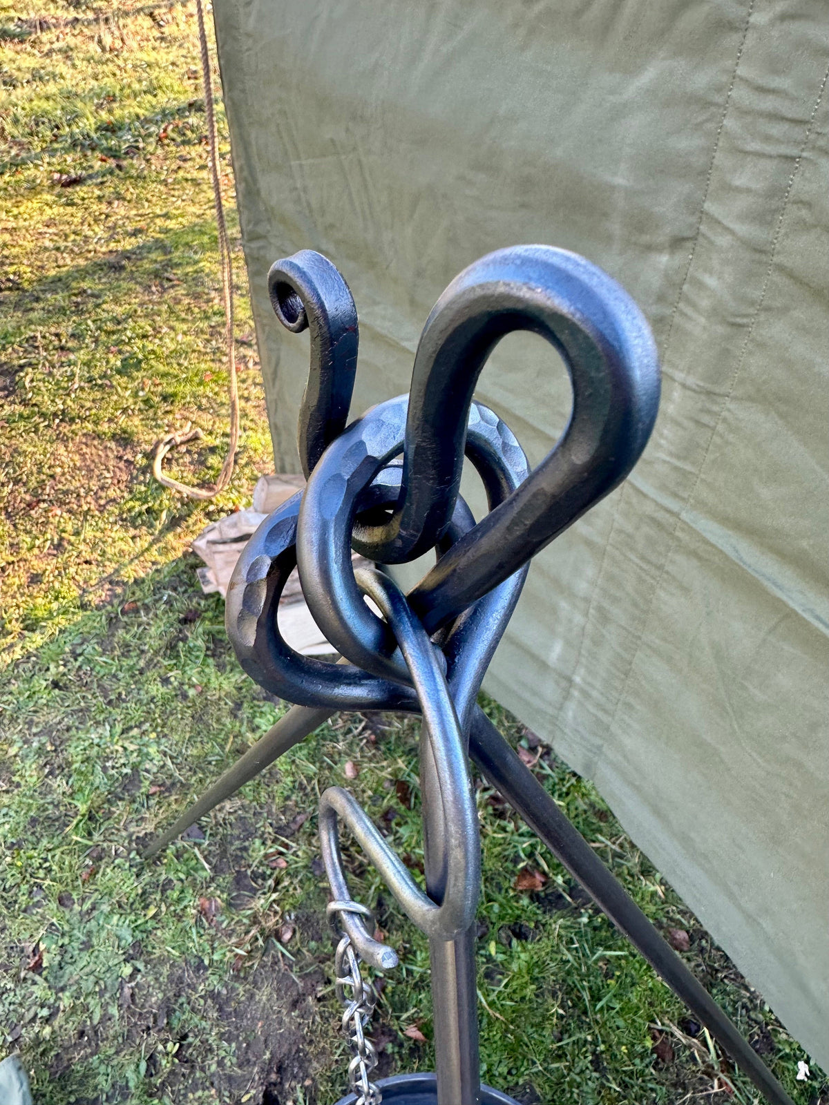Campfire Tripod Mild Steel Handmade Forged Steel