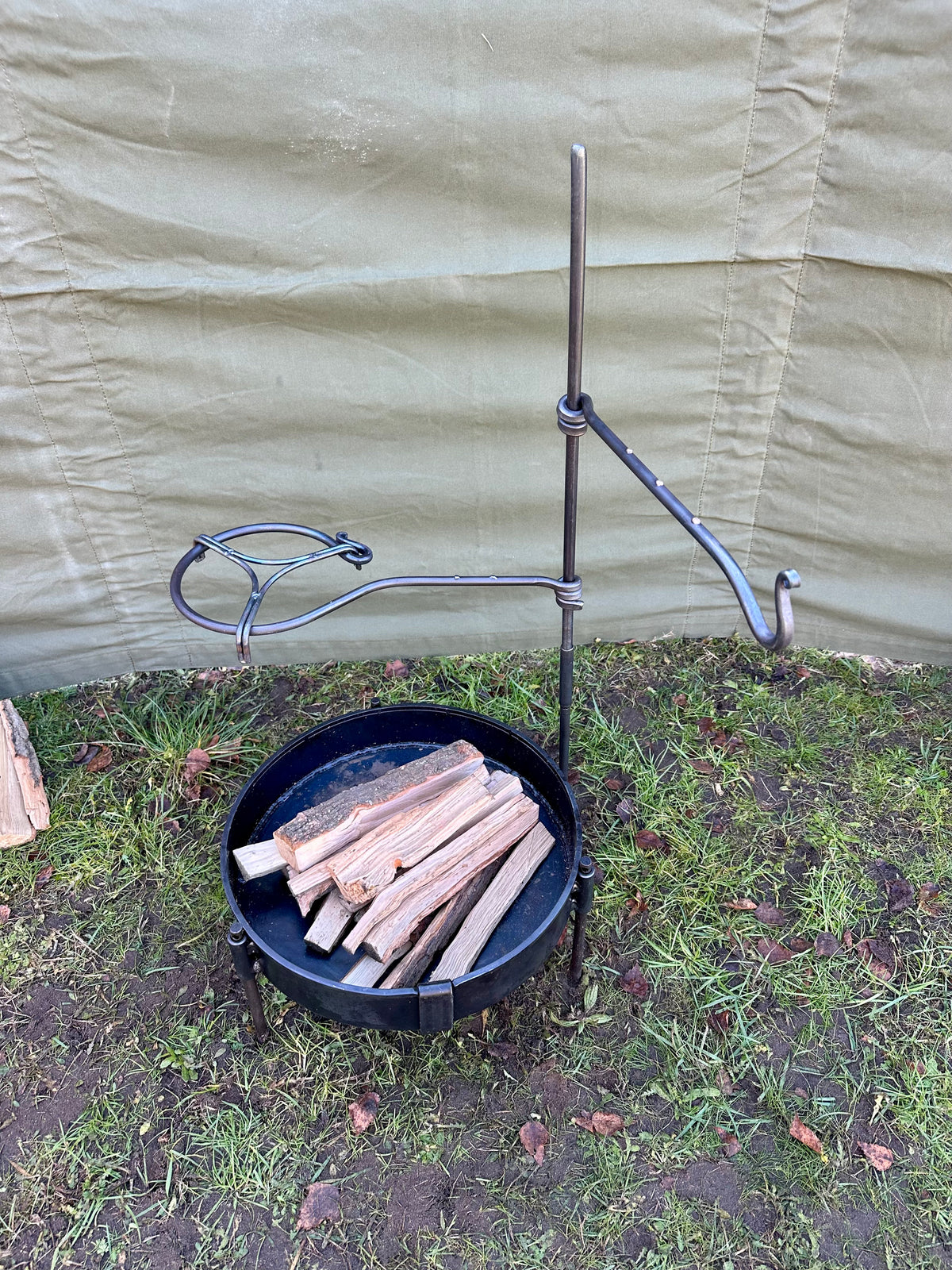 Fire anchor  Cooking Swing Arm Bushcraft and Camping Cooking Set for Hanging and Holding Billy Cans, Skillets 