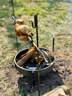 Large Spit Roast Rotisserie  Portable Forged Steel  Blacksmith Handmade 