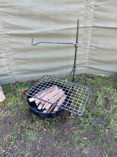 Fire anchor  Cooking Swing Arm. Bushcraft and Camping Cooking Set for Hanging Billy Cans, Kettles with a Grill Arm