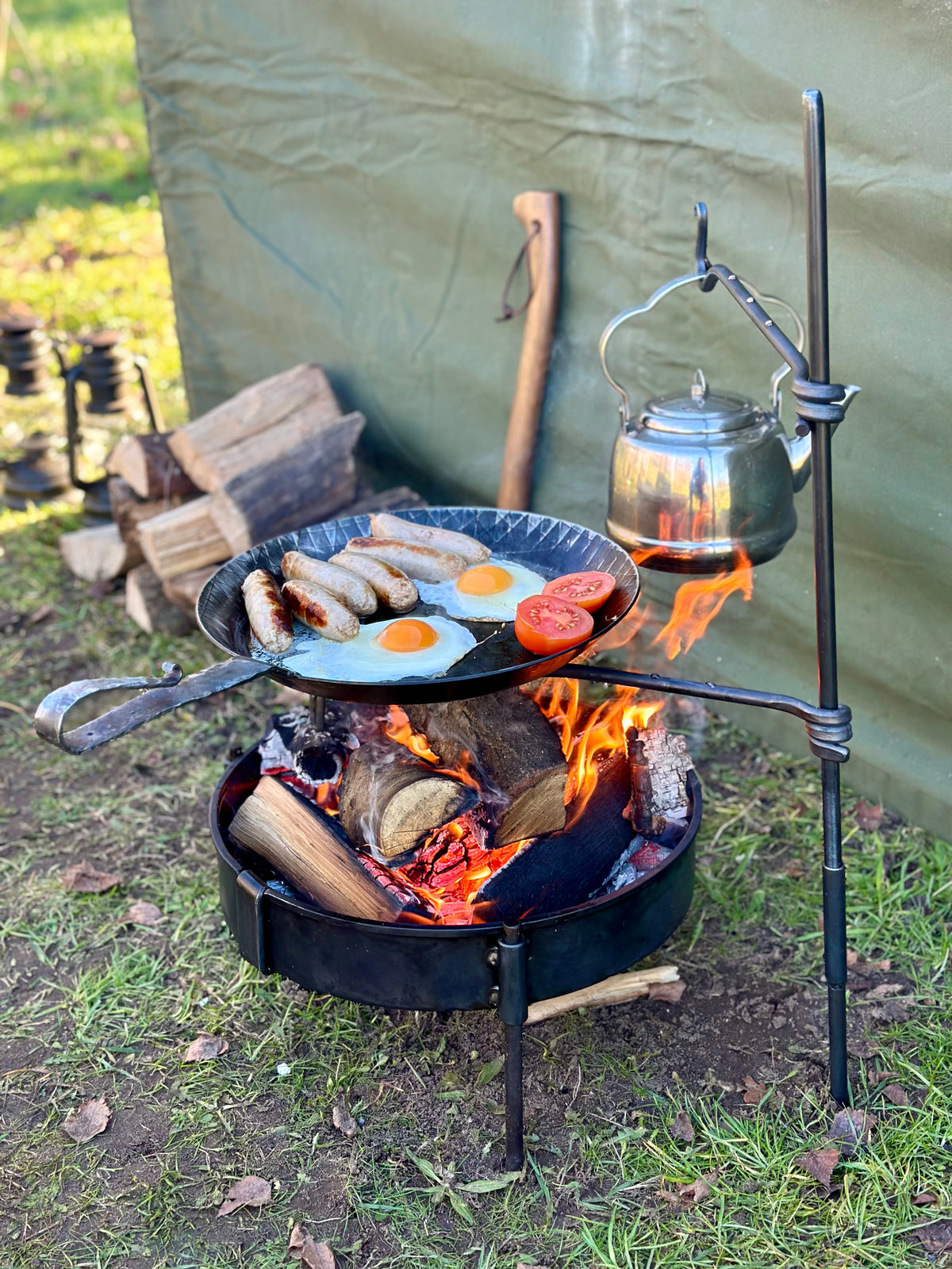 Fire anchor  Cooking Swing Arm Bushcraft and Camping Cooking Set for Hanging and Holding Billy Cans, Skillets 