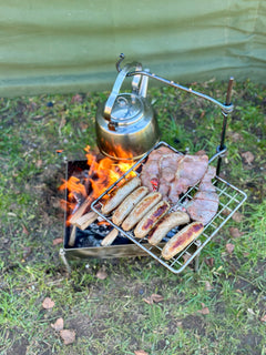 Grill Mini Fire Anchor Portable and compact for Grilling and hanging pot and Kettles