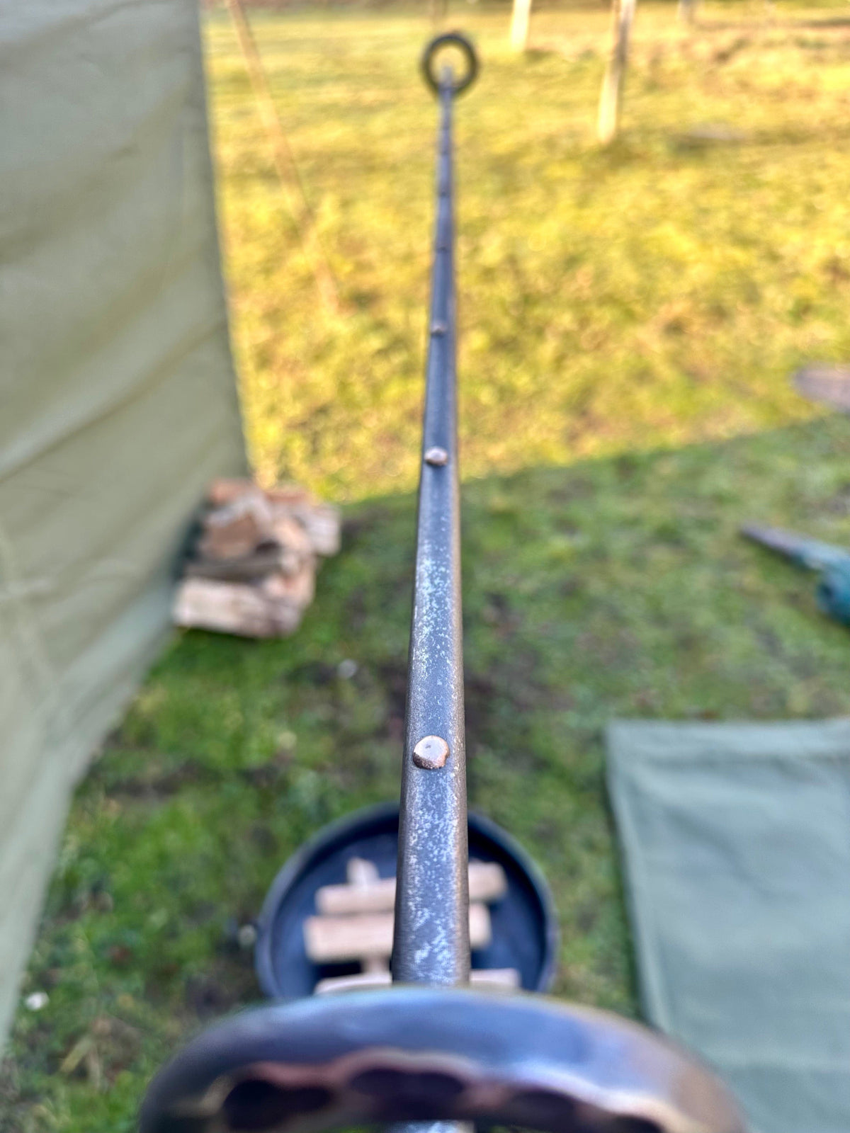 Bushcraft Tripod 12mm Forged Steel Heavy Gauge Tripod Ridge Rack System 