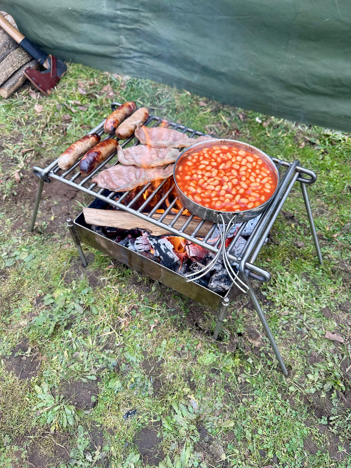 Stainless Steel BBQ Grill - Compact and Robust - Ideal for Camping - Overland - Bushcraft 