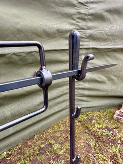 Large Spit Roast Rotisserie  Portable Forged Steel  Blacksmith Handmade 