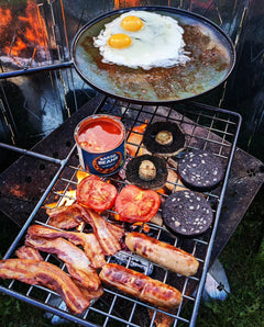 Fire Anchor with Skillet, Grill, Hook arm for Bushcraft Camping Cook Set
