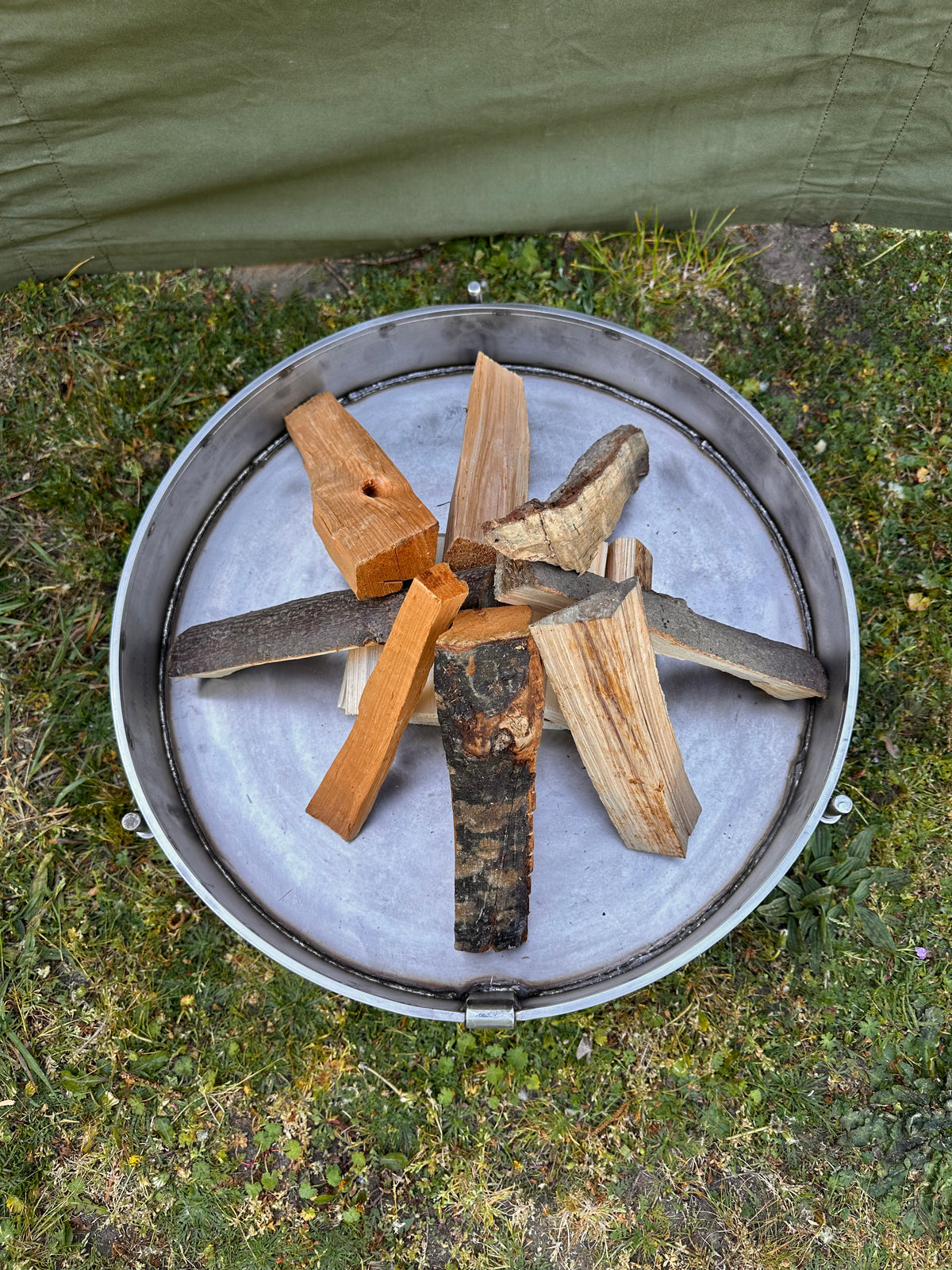 Stainless Steel Fire Pit 50 Low grounded for Folding Grills