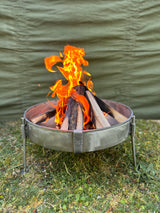 Stainless Steel Fire Pit 50 Low grounded for Folding Grills