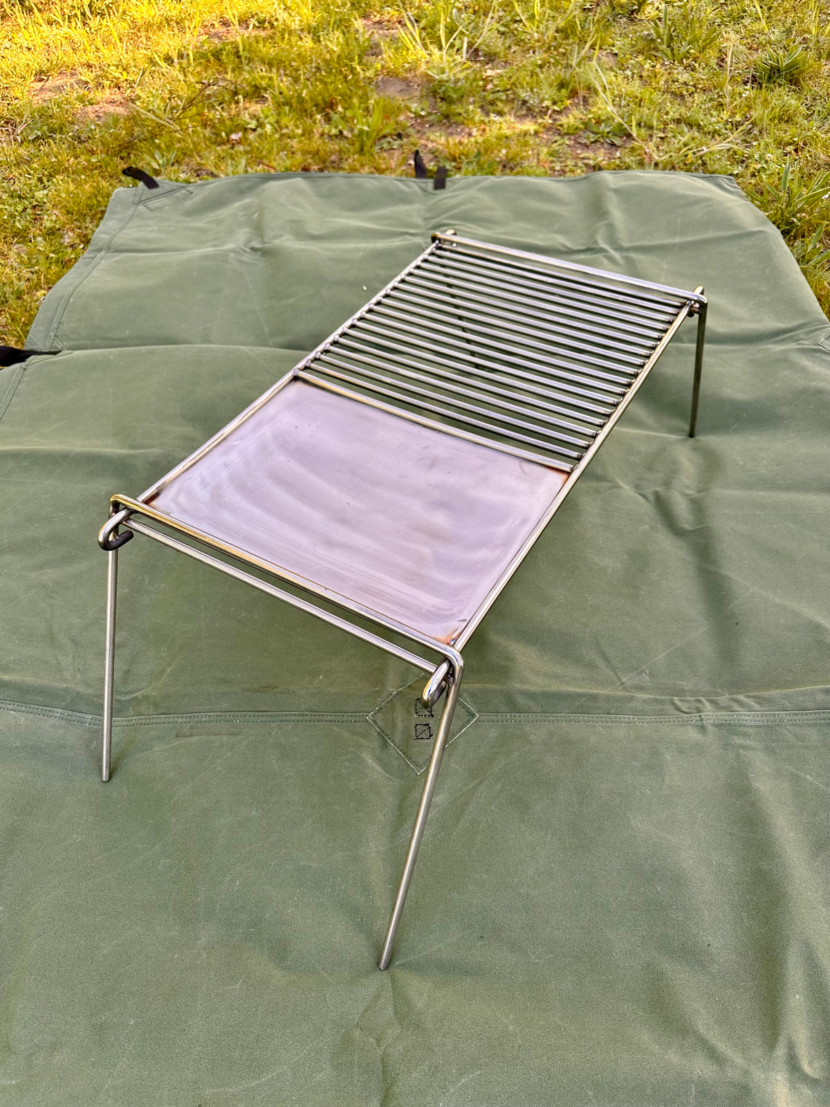 Stainless Steel Base Camp Grill with Hot Plate