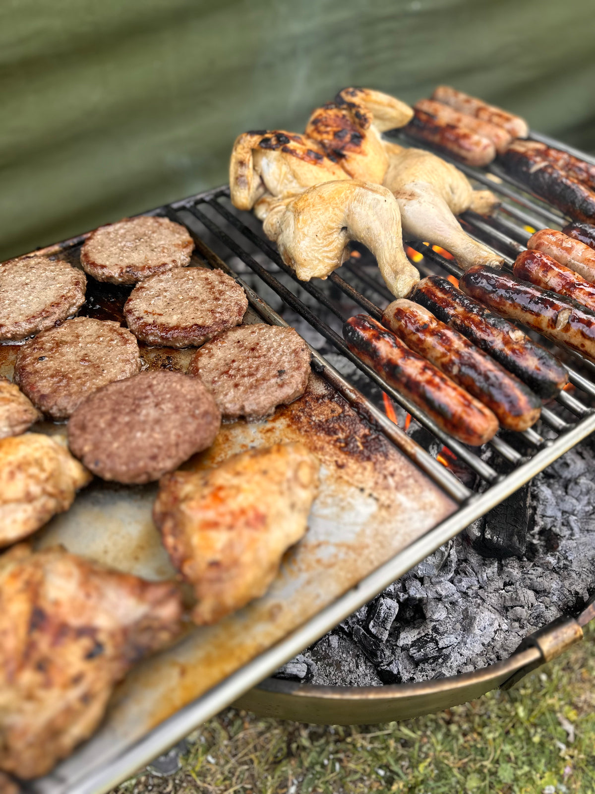 Stainless Steel Base Camp Grill with Hot Plate