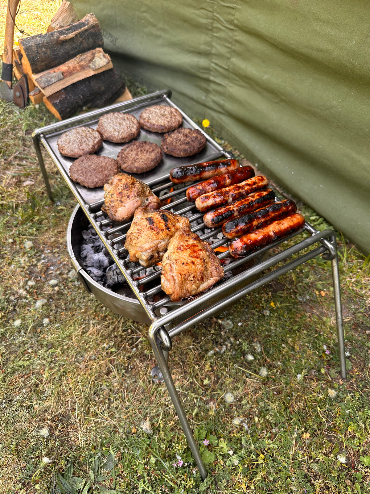 Stainless Steel Medium Split Camp Grill