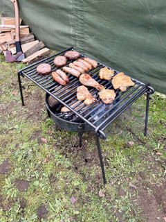 Folding BBQ Grill - Heavy Gauge Steel - Medium Size Cooks upto 1 to 10 People
