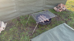 Folding Bushcraft and Camping BBQ Grill Can Cook upto 10 plus people. Compact and Portable. 